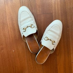 Gucci Princetown white gold slipper 37